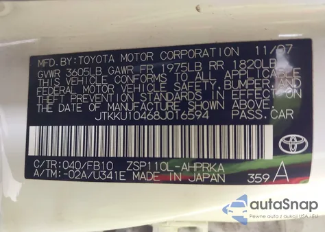 2008 Scion Xd from USA, damaged, VIN JTKKU10468J016594